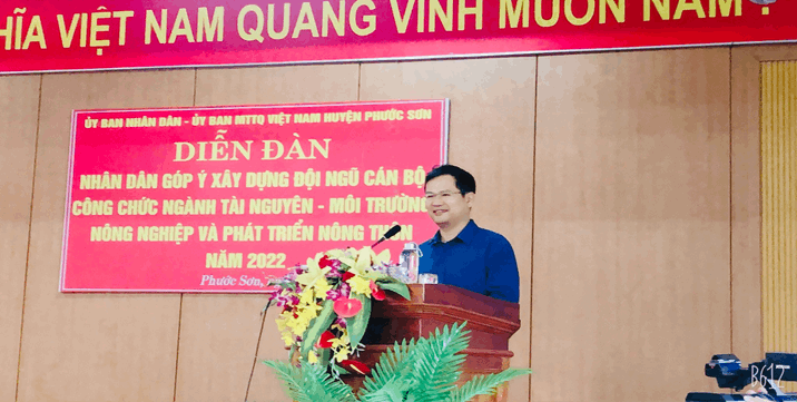 Ủy ban MTTQ Việt Nam huyện Phước Sơn phối hợp tổ chức Diễn đàn Nhân dân góp ý cán bộ công chức cấp huyện năm 2022