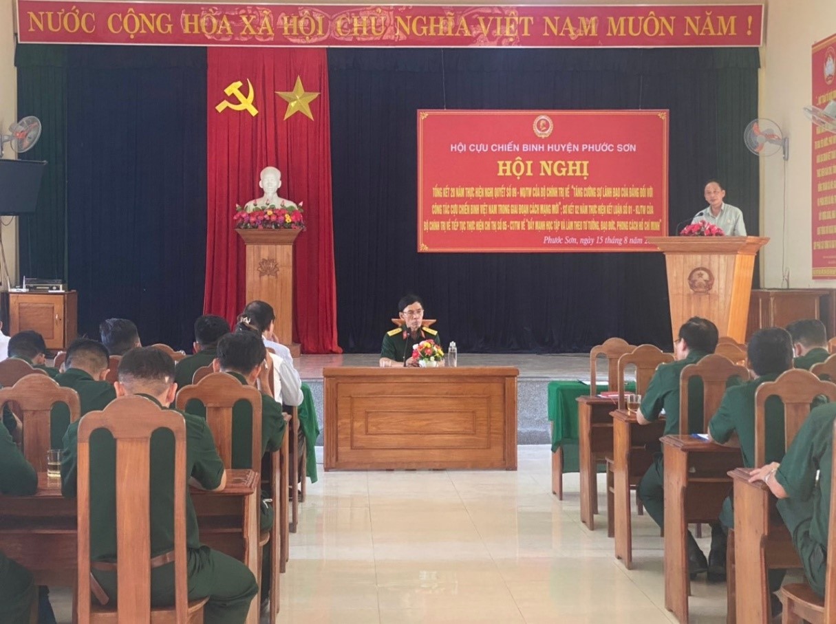 Hội Cựu chiến binh huyện Phước Sơn tổ chức Hội nghị tổng kết 20 năm thực hiện Nghị quyết số 09 - NQ/TW của Bộ Chính trị