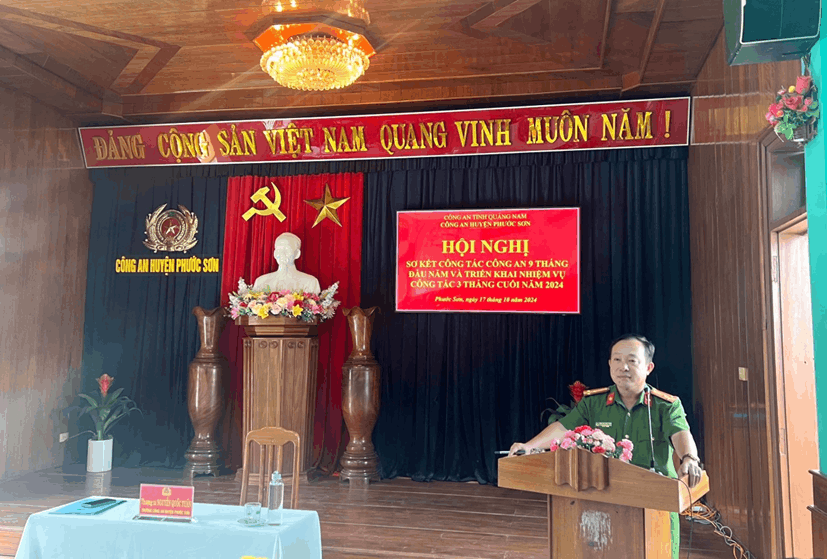 Công an Phước Sơn: Tổ chức hội nghị sơ kết công tác Công an 9 tháng đầu năm và triển khai nhiệm vụ công tác 3 tháng cuối năm 2024