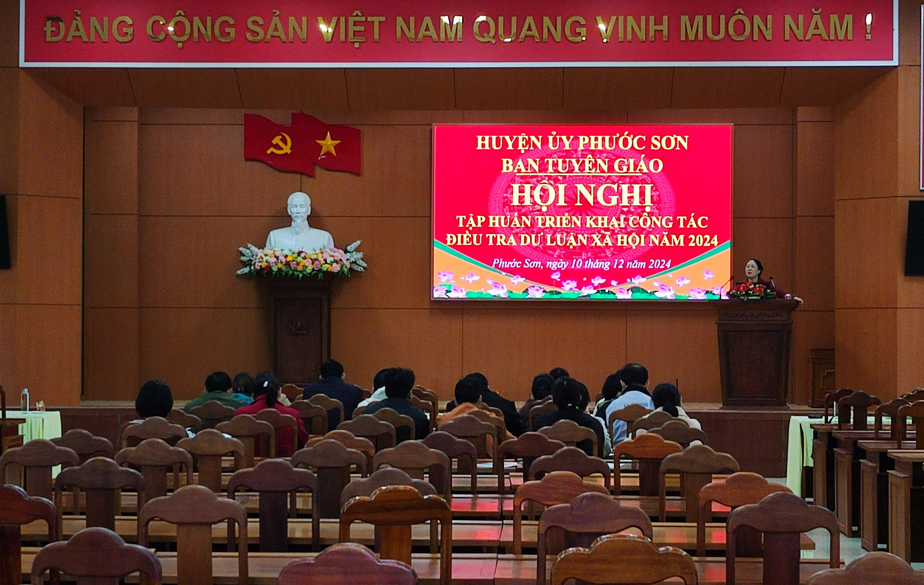 Ban Tuyên giáo Huyện ủy Phước Sơn tổ chức Hội nghị tập huấn điều tra dư luận xã hội năm 2024