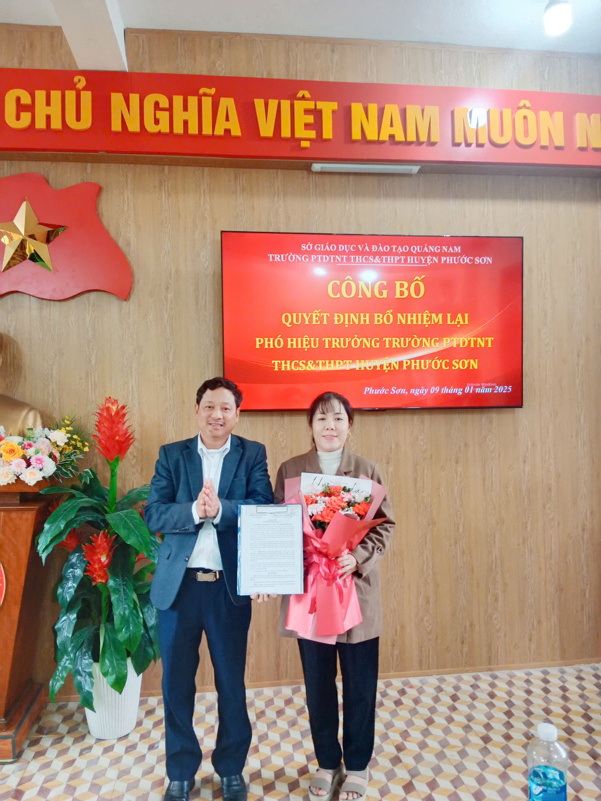 Lễ Công Bố Quyết Định Bổ Nhiệm Lại Phó Hiệu Trưởng Trường PTDTNT THCS & THPT Huyện Phước Sơn