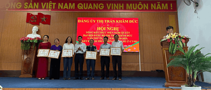 Đảng ủy thị trấn Khâm Đức tổ chức Hội nghị tổng kết thực hiện Nghị quyết Đại hội Đảng bộ thị nhiệm kỳ 2020-2025 và sơ kết 02 năm thực hiện Chỉ thị số 27-CT/HU trên địa bàn thị